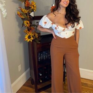 Hello Molly White Blouse with Orange Floral Design